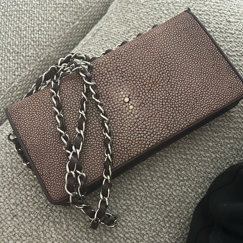 INFINITY BRAND STINGRAY SKIN  (Shagreen) CLUTCH BAG